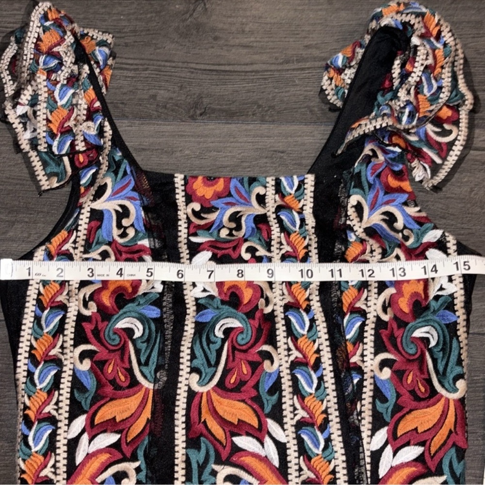 Anthropologie NEW Eva Franco Florence Embroidered Corset Top Size XS Black/Multi - Picture 10 of 12